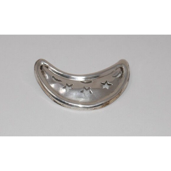 Mexico Taxco Sterling Silver 925 Crescent Moon And Stars Brooch - Picture 2 of 11